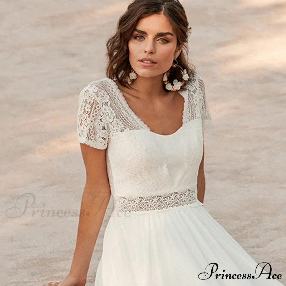 Pale Transparent Rear Seashore Wedding Gown - Image 3