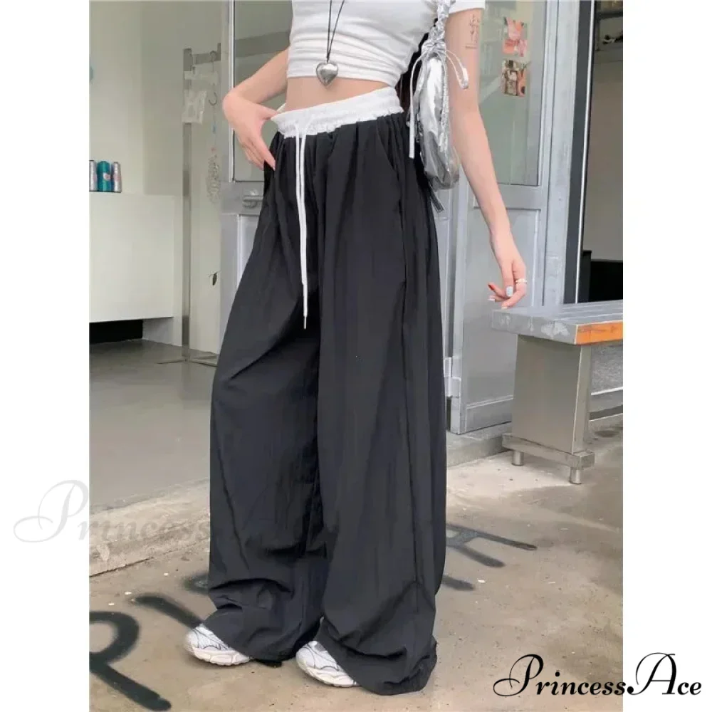 Patchwork Broad Leg Informal Drape Straight Pant - Image 5