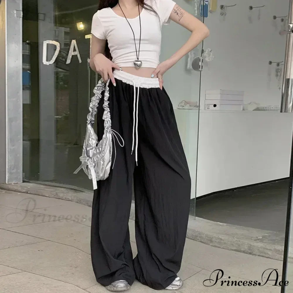 Patchwork Broad Leg Informal Drape Straight Pant - Image 8