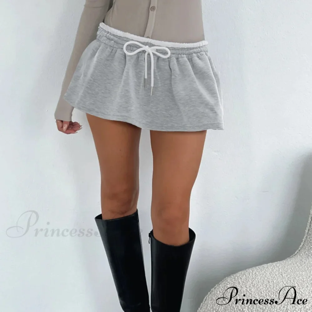 Patchwork Cinched A-Line Skirt