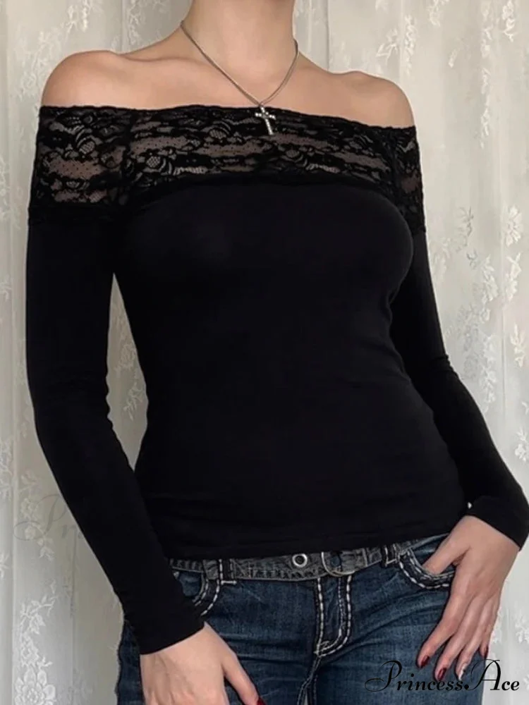 Patchwork Lace Cropped Slim Slash Neck Long Sleeve Knit Top
Modified Title: Patchwork Lace Cropped Trim V-neck Long Sleeve Knit Top