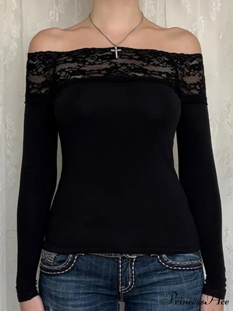 Patchwork Lace Cropped Slim Slash Neck Long Sleeve Knit Top
Modified Title: Patchwork Lace Cropped Trim V-neck Long Sleeve Knit Top - Image 2