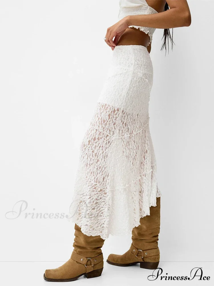Patchwork Low Waist Summer Long Skirt Informal Skirt - Image 2