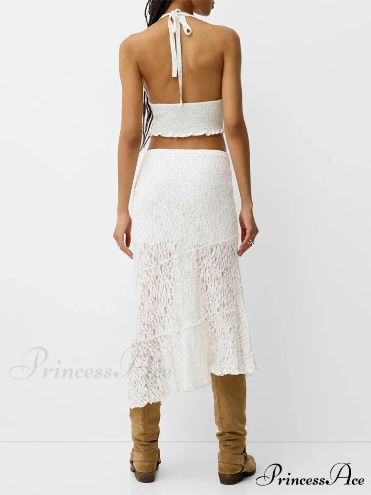 Patchwork Low Waist Summer Long Skirt Informal Skirt - Image 4