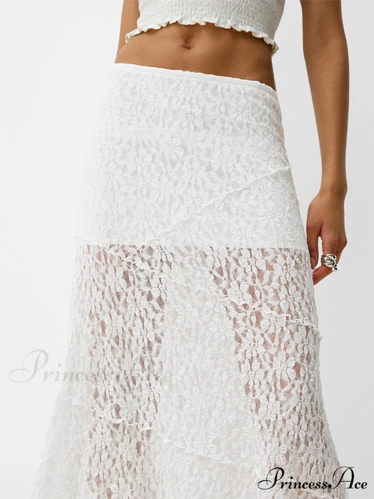 Patchwork Low Waist Summer Long Skirt Informal Skirt - Image 5