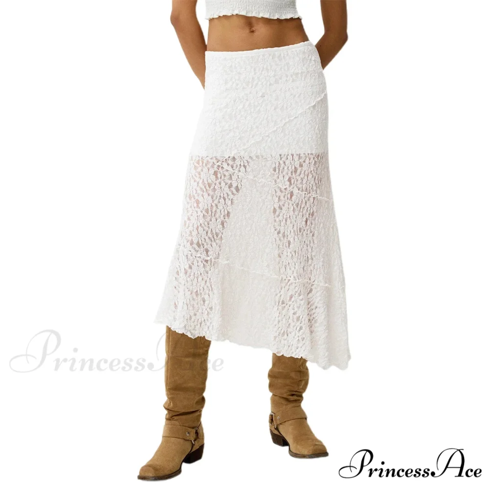 Patchwork Low Waist Summer Long Skirt Informal Skirt - Image 6