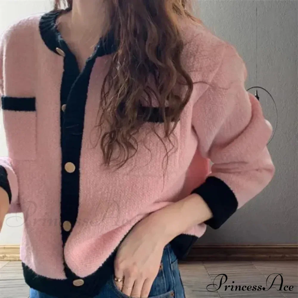 Patchwork Solemn Breasted Knit Prolonged Sleeve Cardigan - Image 7