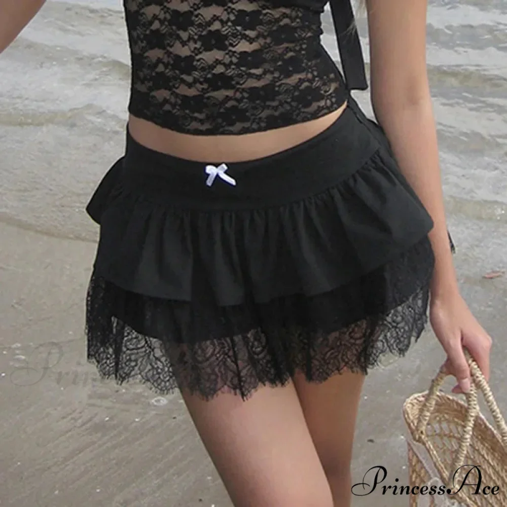Patchwork Stylish Black Skirt