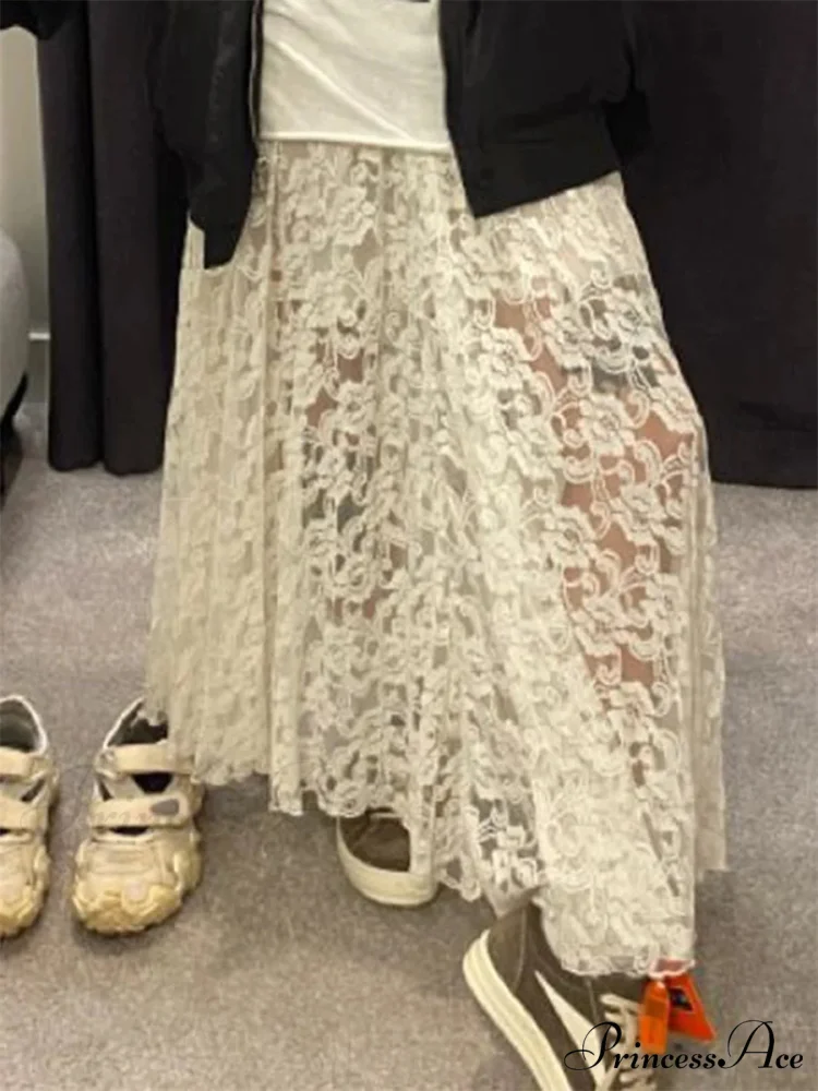 Patchwork Transparent Maxi Skirt - Image 6