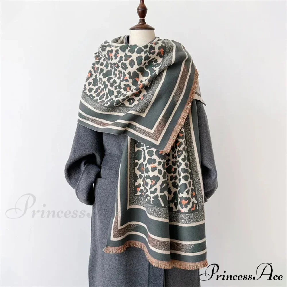 Pattern Cashmere Winter Scarf - Image 3