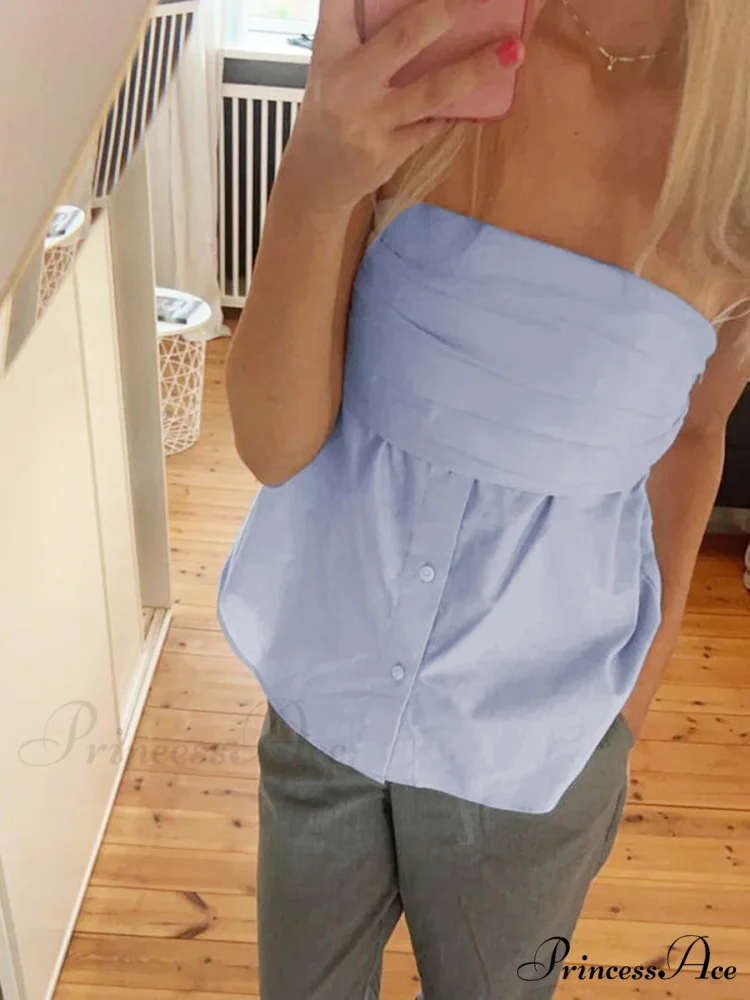 Patterned Bandeau Sleeveless Crop Top - Image 3