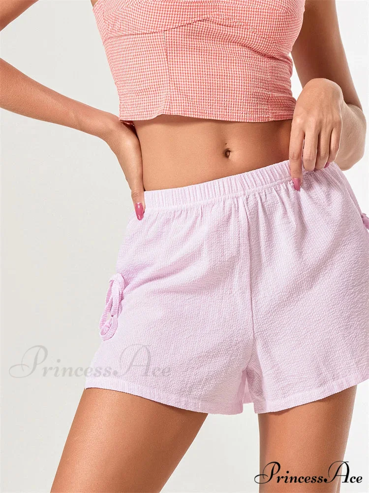 Patterned Bow Fastened Divided Short - Image 3