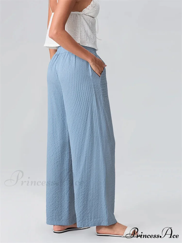 Patterned Broad Leg Flexible Waist Baggy Urban Pant - Image 5