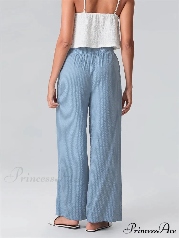 Patterned Broad Leg Flexible Waist Baggy Urban Pant - Image 6