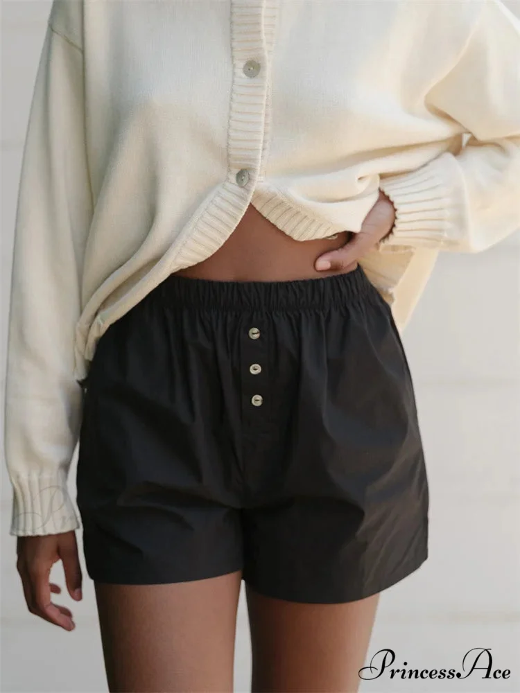 Patterned Button Tall Waist Short - Image 3