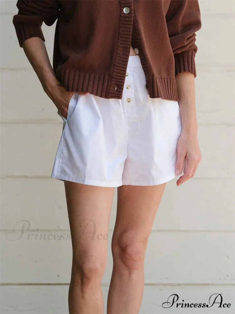 Patterned Button Tall Waist Short - Image 5