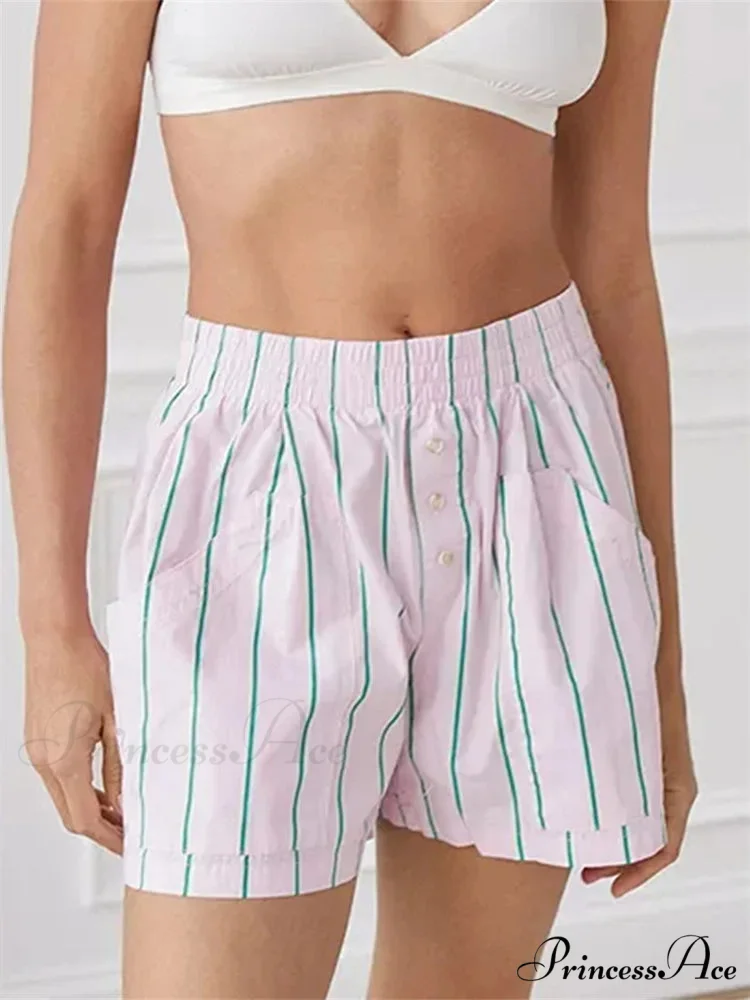 Patterned Button Tall Waist Short