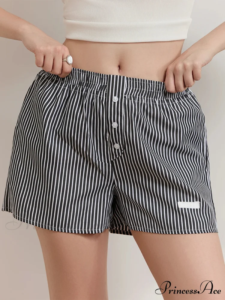 Patterned Button Wide Leg Relaxation Short - Image 4