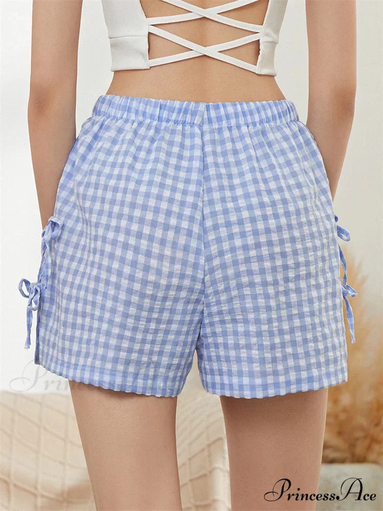 Patterned Carved Lace-Up Ribbon Short - Image 6