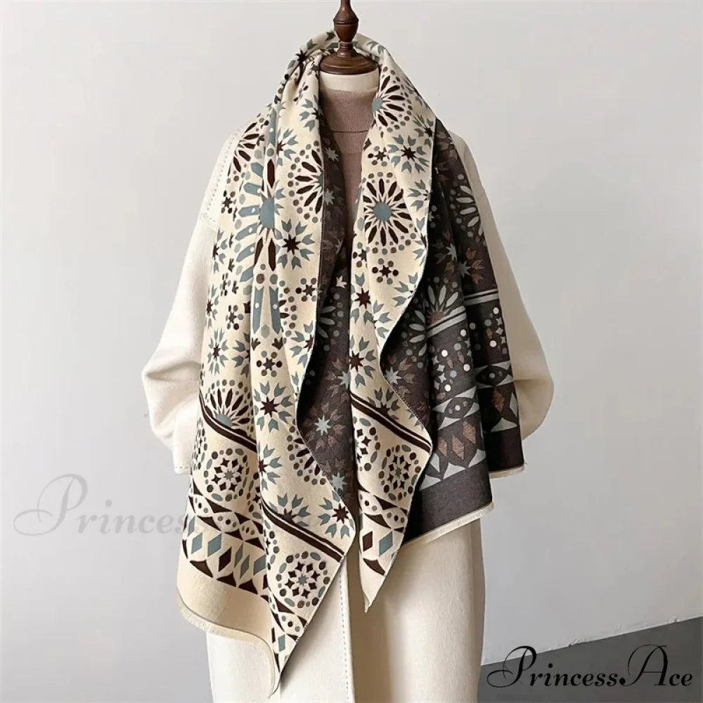 Patterned Cashmere Winter Scarf