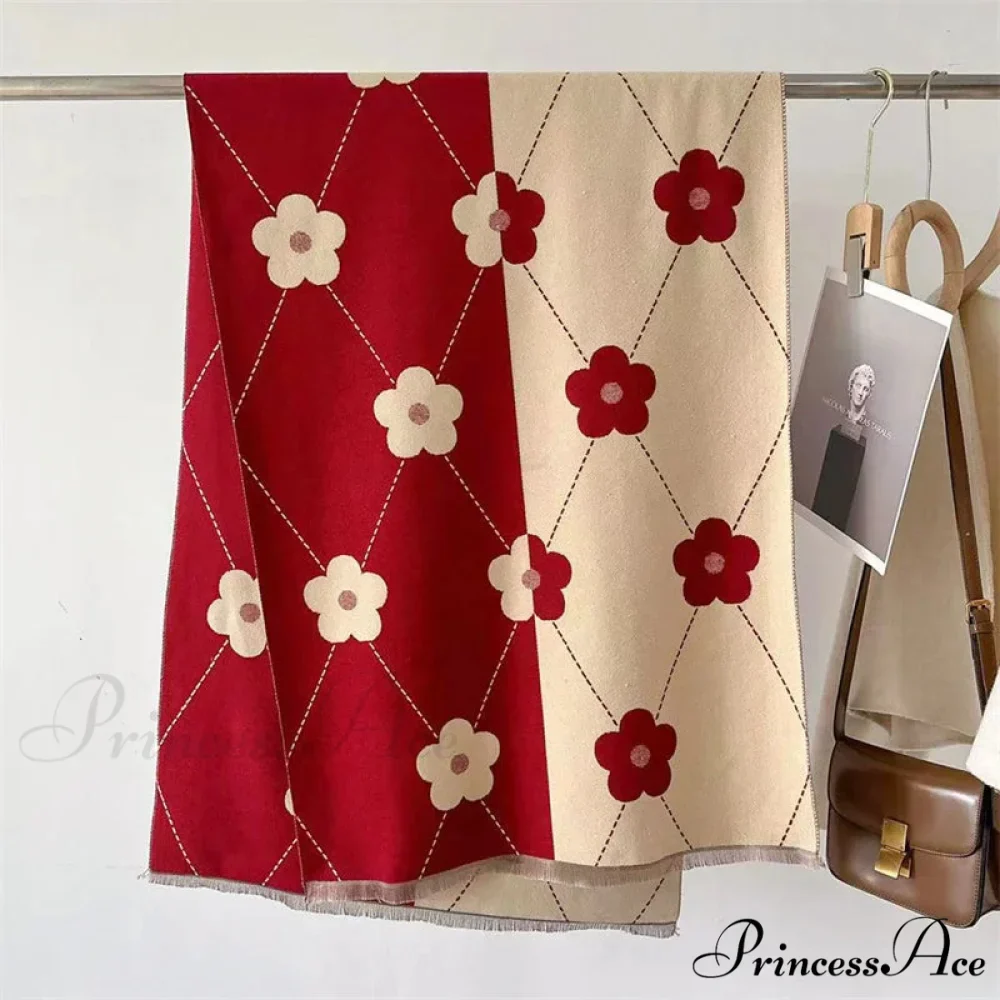 Patterned Cashmere Winter Scarf - Image 7
