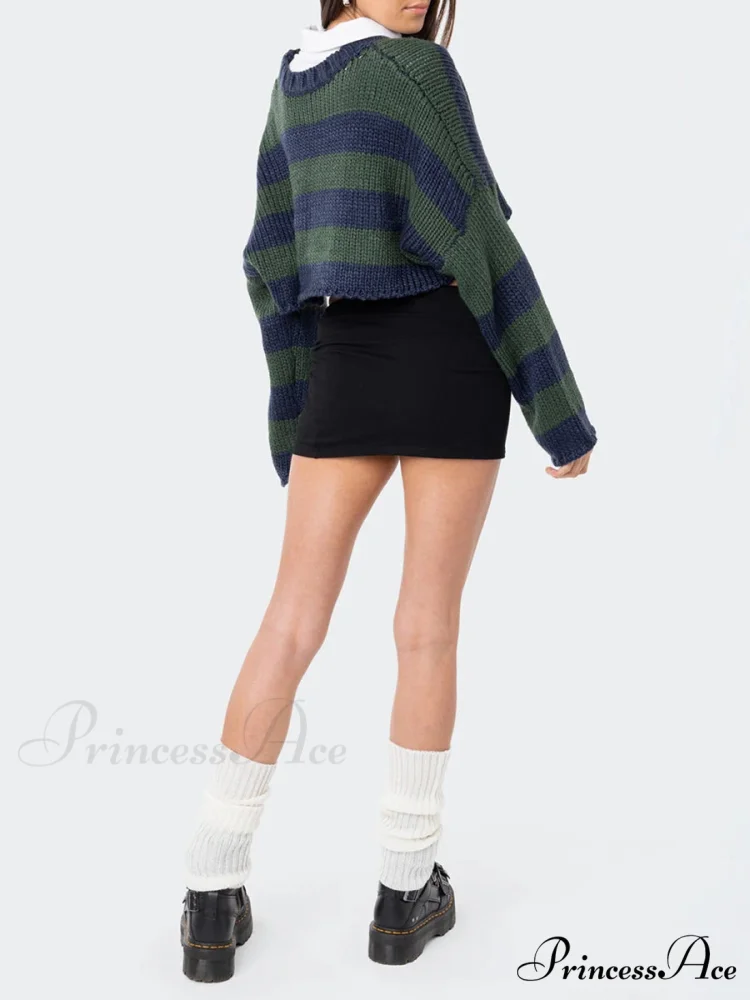 Patterned Crew Neck Baggy Jumper - Image 2