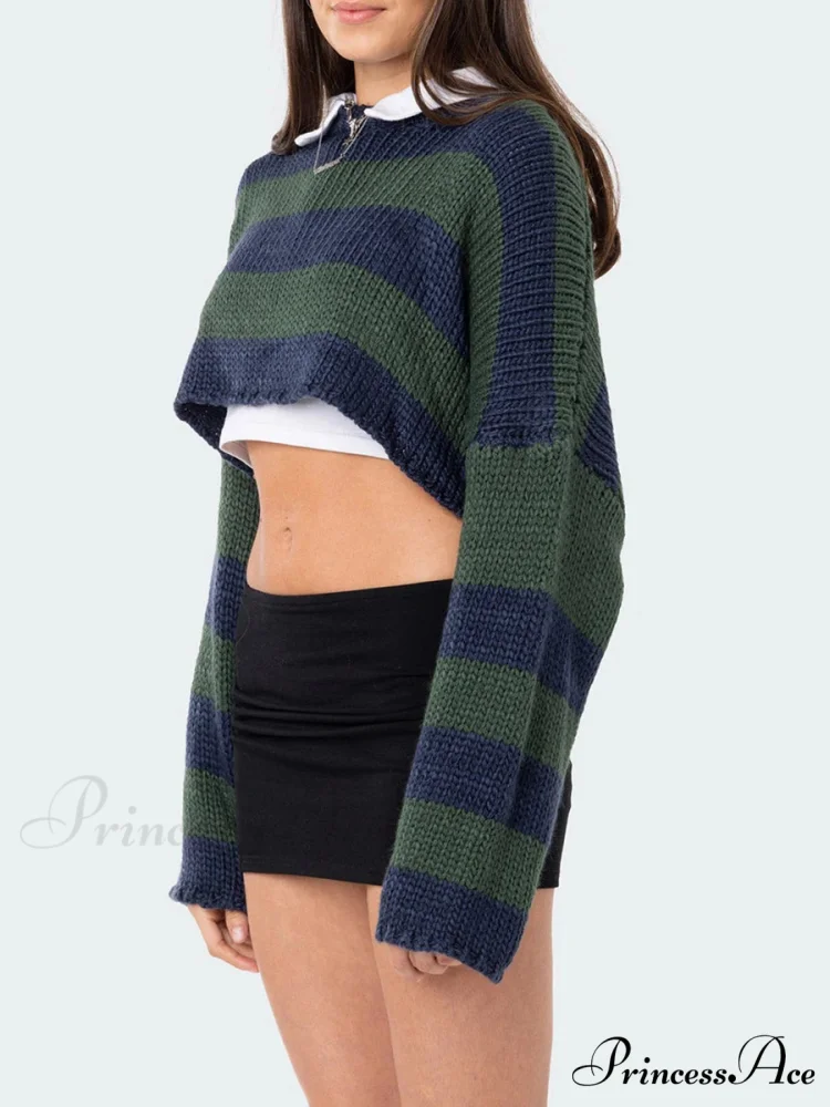 Patterned Crew Neck Baggy Jumper - Image 3