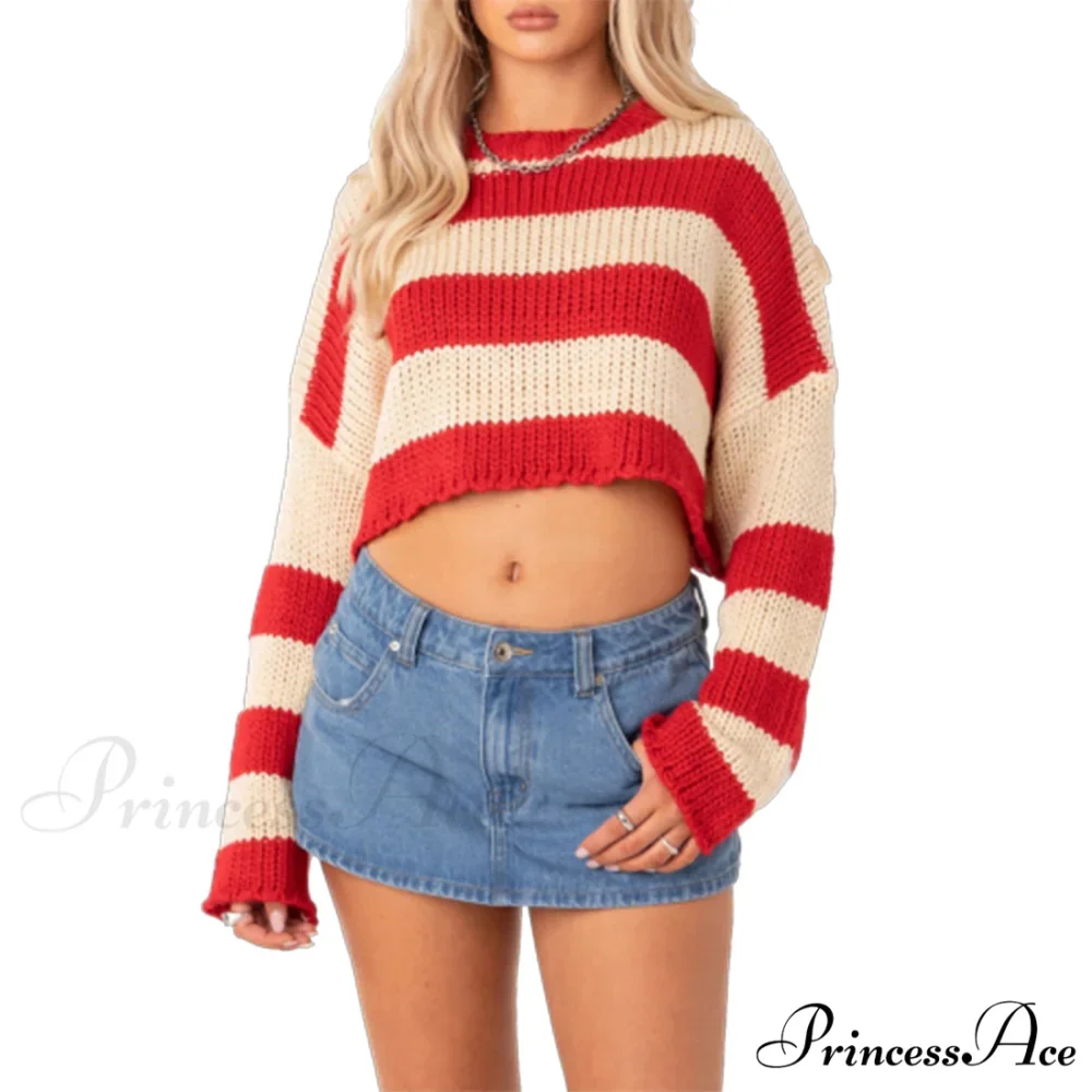 Patterned Crew Neck Baggy Jumper - Image 8