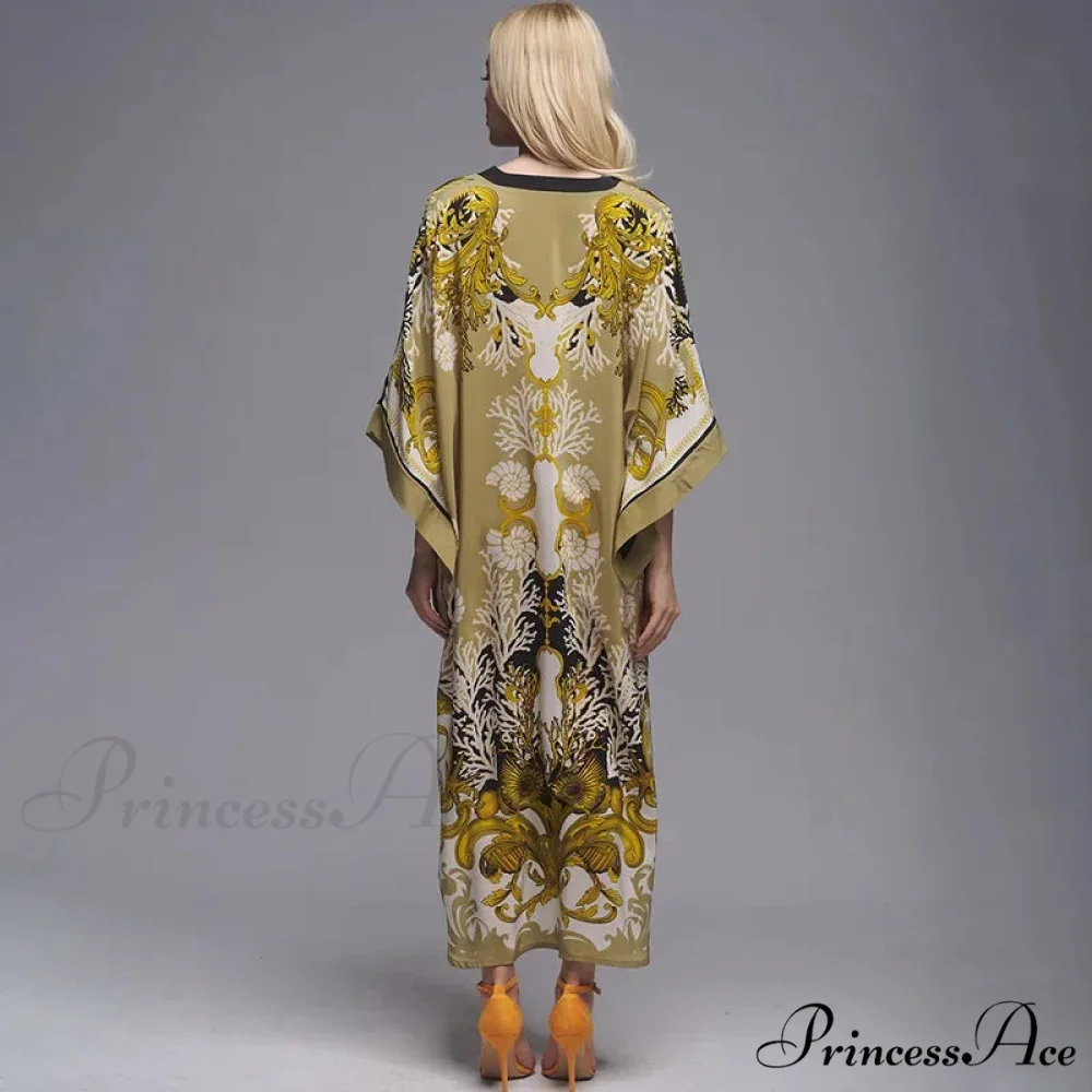 Patterned Flowy Kimono Bohemian Seaside Cover up - Image 2
