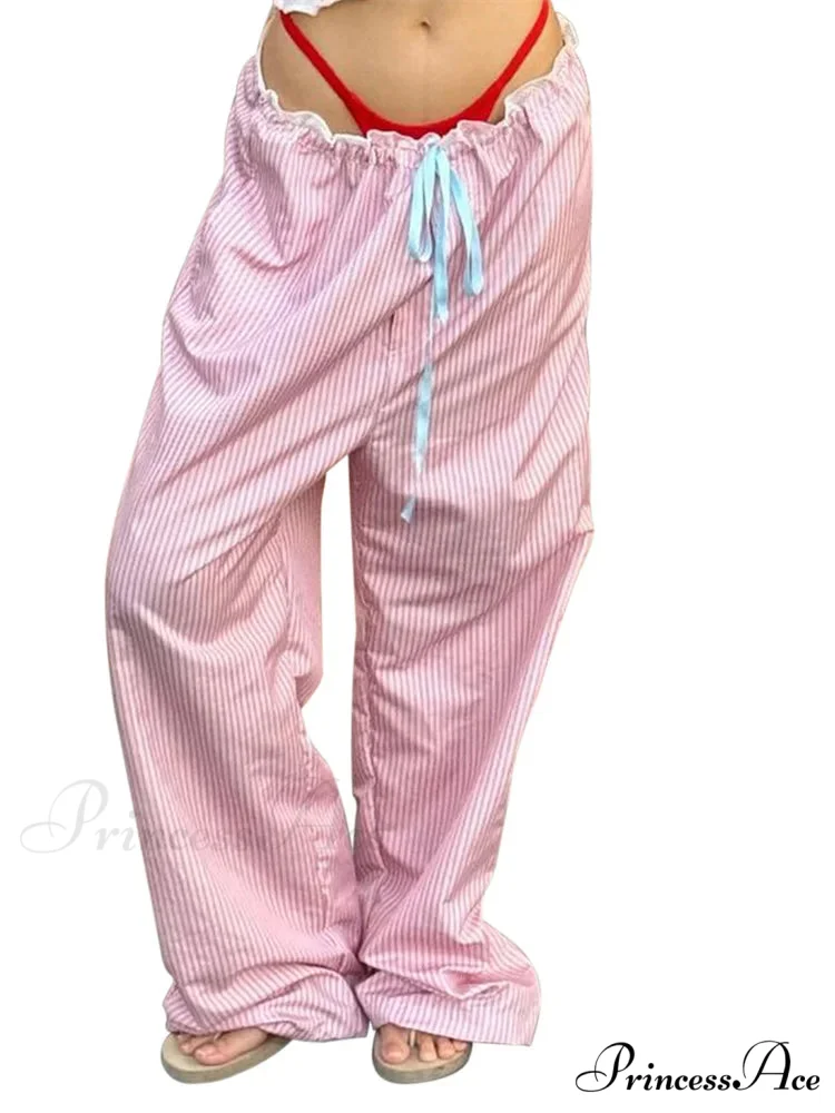 Patterned Frills Drawstring Flexible Waist Informal Pant - Image 4