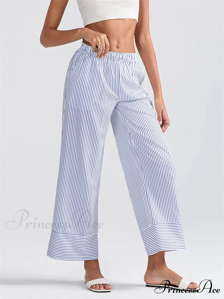 Patterned High Rise Wide Leg Pocket Pant - Image 3