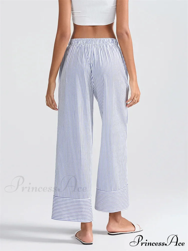Patterned High Rise Wide Leg Pocket Pant - Image 4
