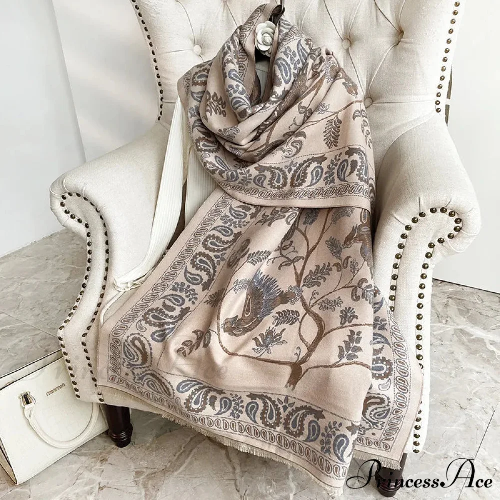 Patterned Jacquard Pashmina Scarf - Image 2