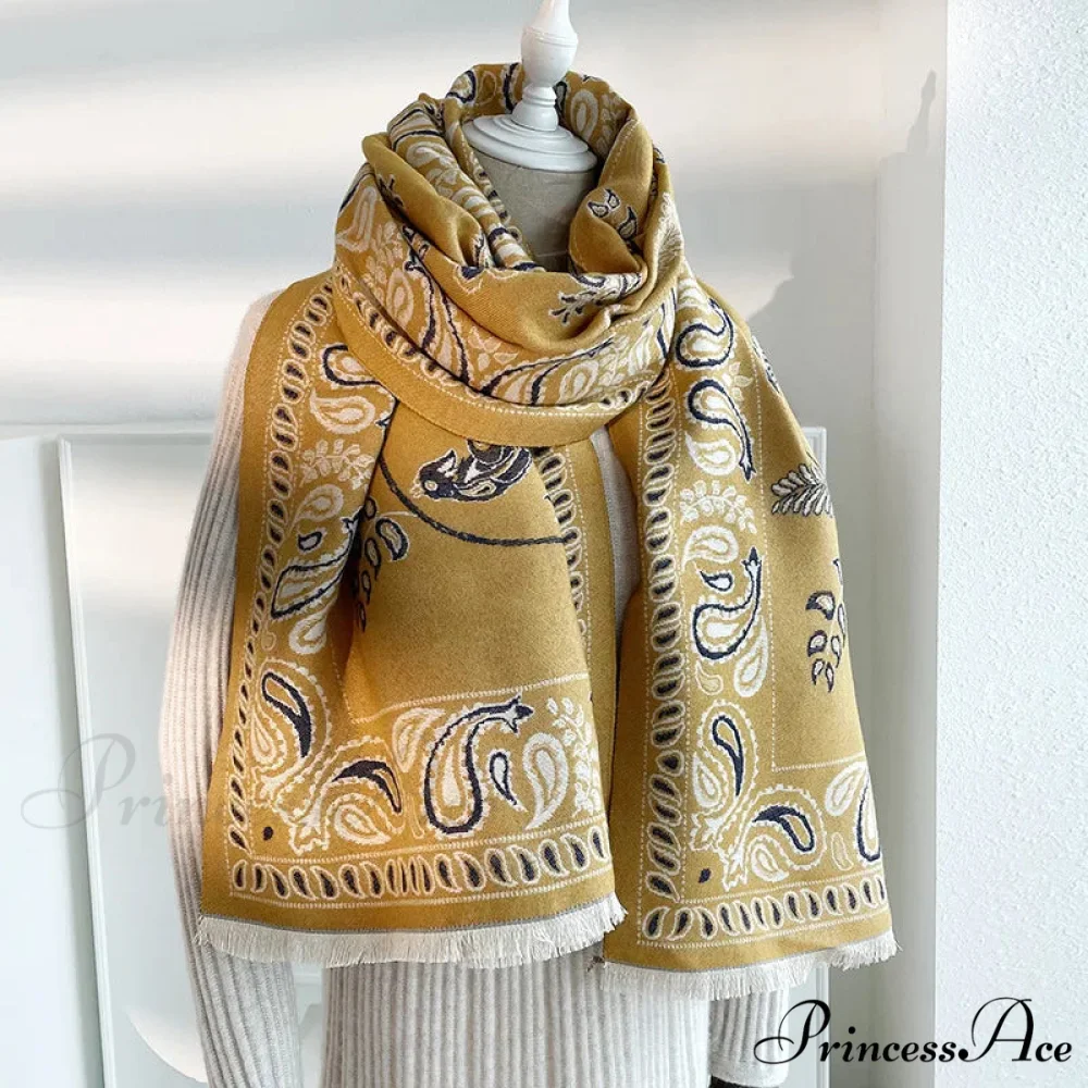 Patterned Jacquard Pashmina Scarf - Image 3