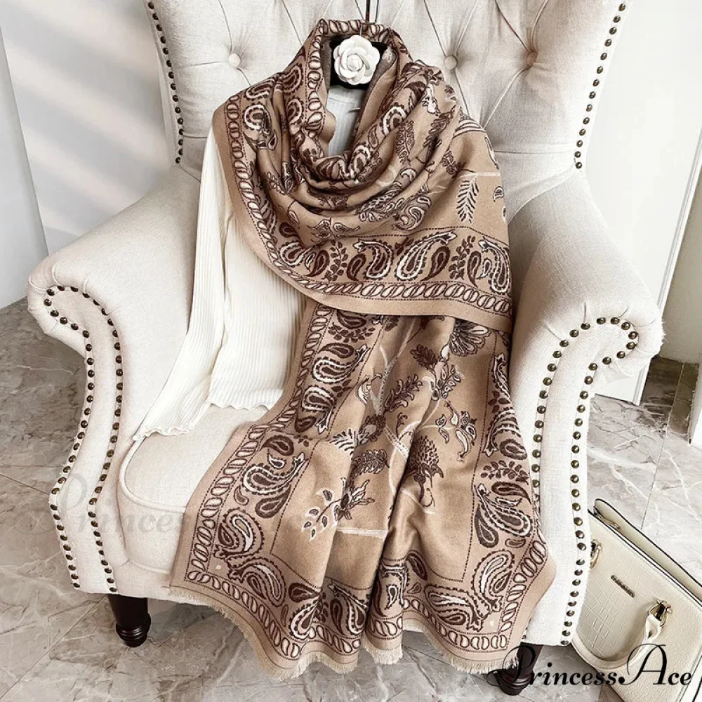 Patterned Jacquard Pashmina Scarf - Image 4