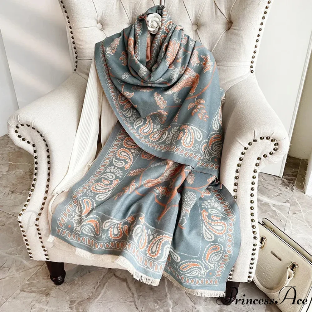Patterned Jacquard Pashmina Scarf - Image 5