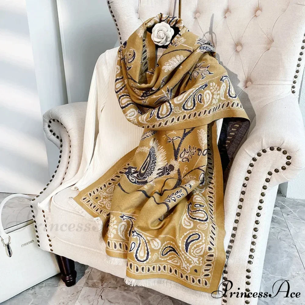 Patterned Jacquard Pashmina Scarf - Image 6