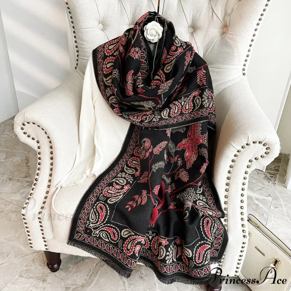 Patterned Jacquard Pashmina Scarf - Image 7