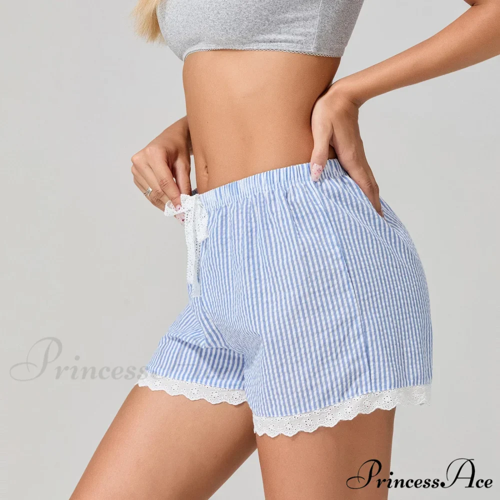 Patterned Lace Edging Wide Leg Short - Image 3