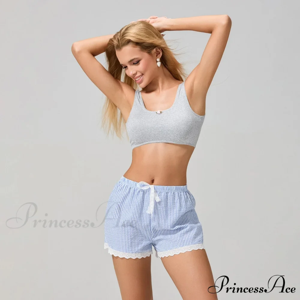 Patterned Lace Edging Wide Leg Short - Image 5
