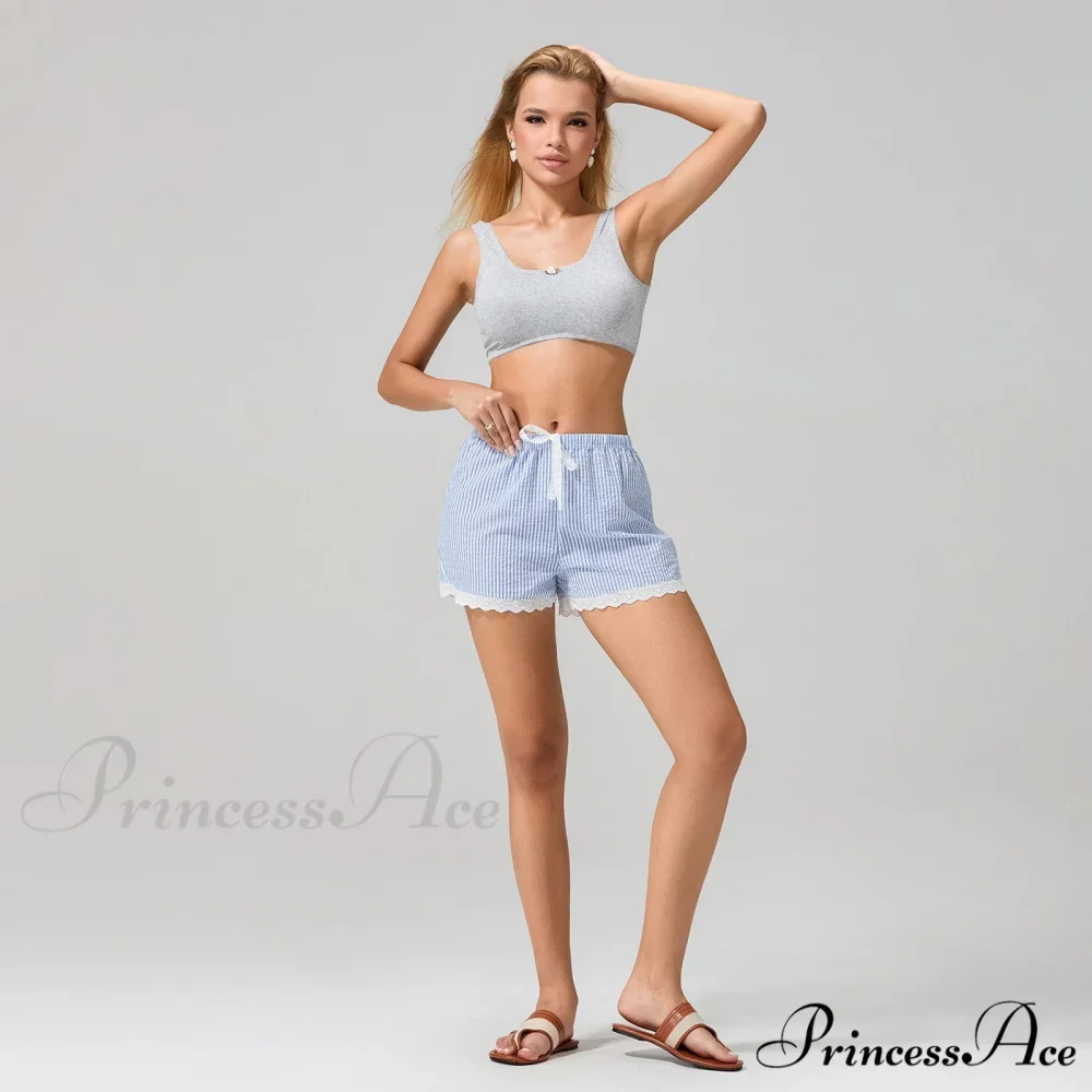 Patterned Lace Edging Wide Leg Short - Image 6