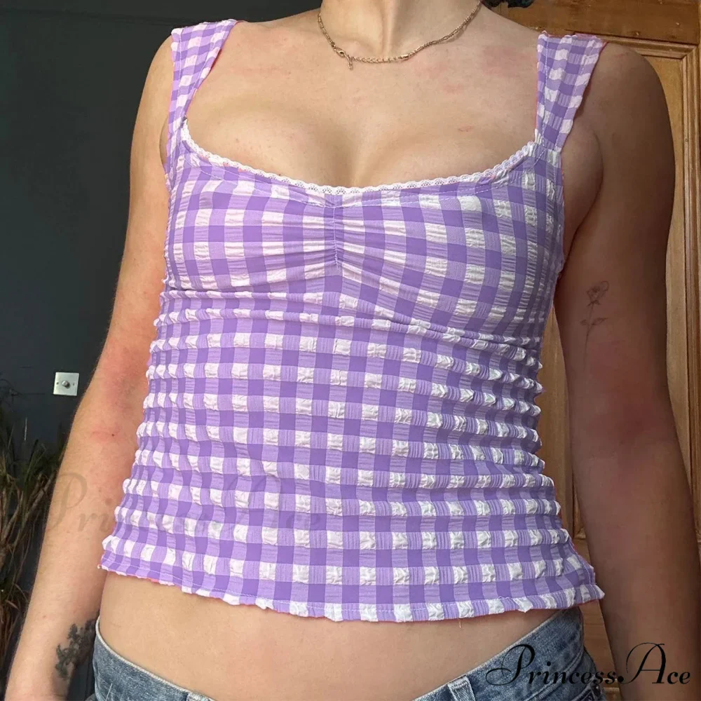 Patterned Lace Square Crop Top - Image 3