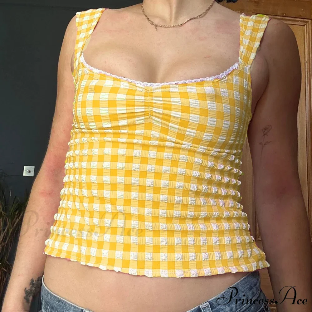 Patterned Lace Square Crop Top - Image 5