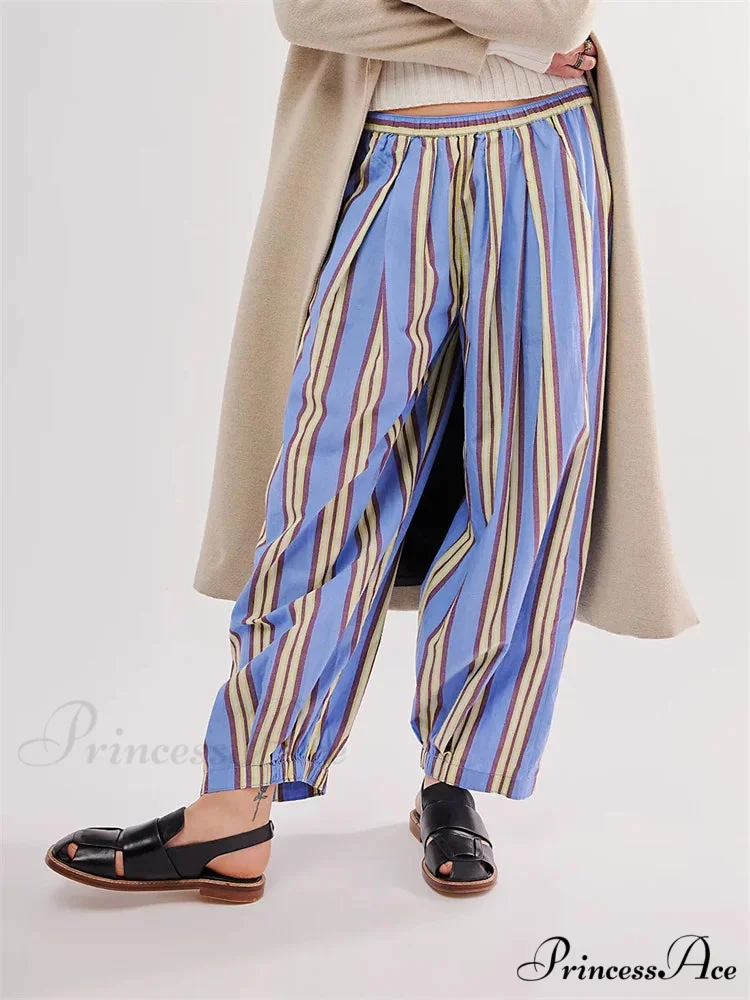 Patterned Loose Informal Stretchy Waist Pant - Image 2