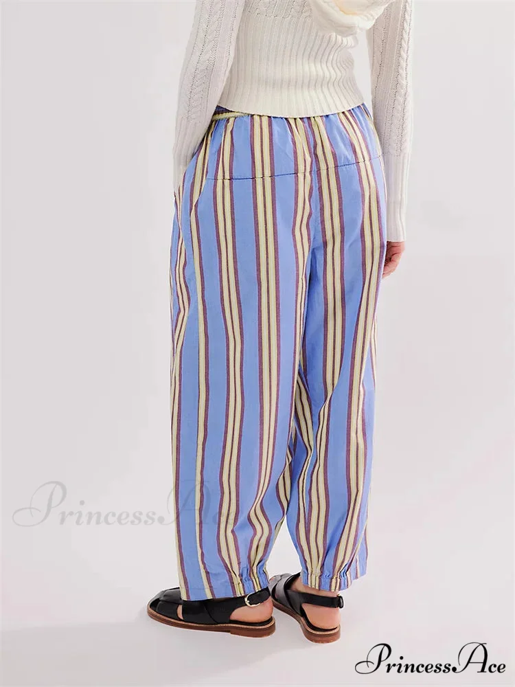 Patterned Loose Informal Stretchy Waist Pant - Image 3