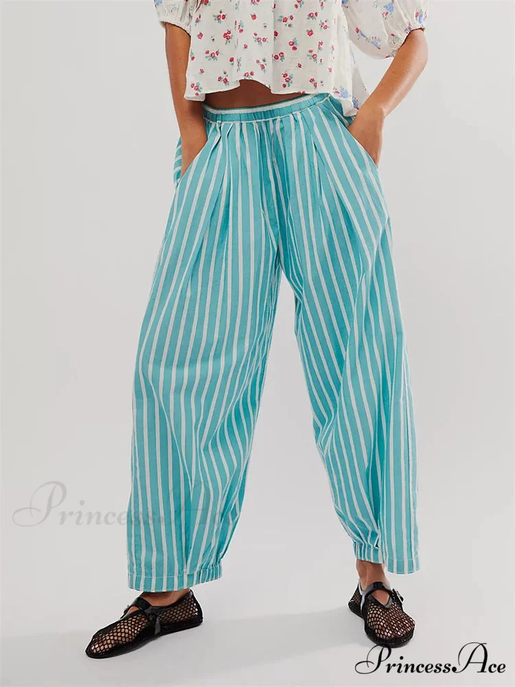 Patterned Loose Informal Stretchy Waist Pant - Image 4