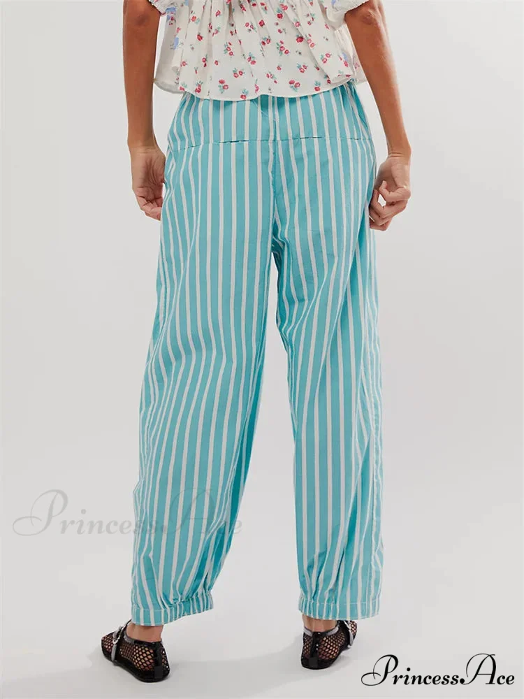 Patterned Loose Informal Stretchy Waist Pant - Image 5