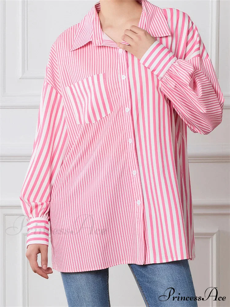 Patterned Patchwork Button-Up Shirt - Image 3