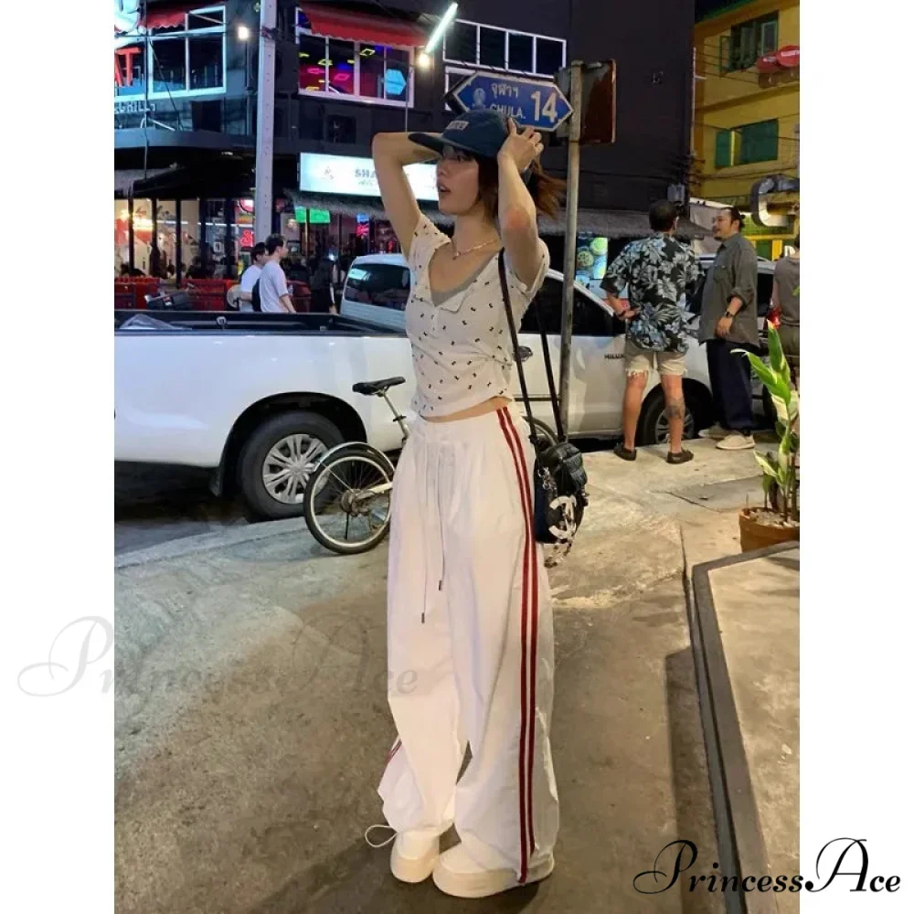 Patterned Retro Wide Leg Trousers - Image 3