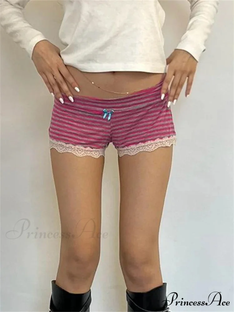 Patterned Ribbon Lace Sleepwear Short - Image 3